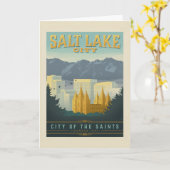 Stadt der Heiligen | Salt Lake City, Utah Karte (Gelbe Blume)