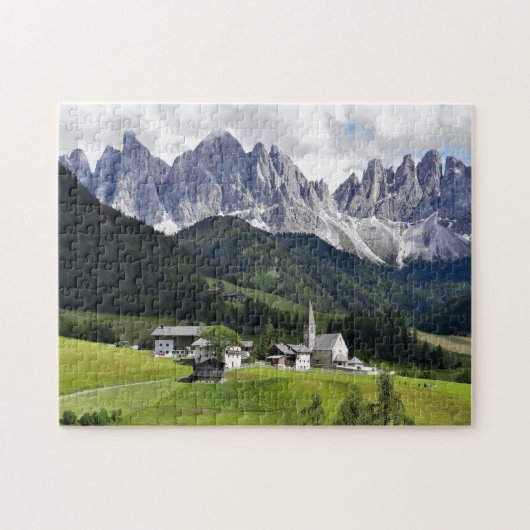Stadt der italienischen Dolomiten - Puzzle (Horizontal)