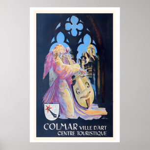 Stadt der Kunst Colmar Frankreich Vintage Reisepos Poster