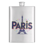 Stadt der Lichter: Bold Paris Typografy Art Flachmann (Vorderseite)