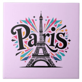 Stadt der Lichter: Bold Paris Typografy Art Fliese