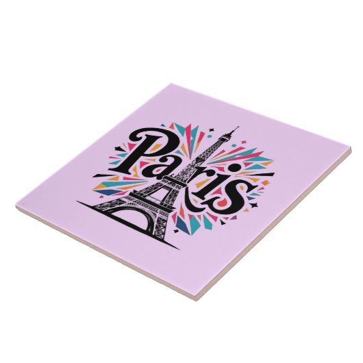 Stadt der Lichter: Bold Paris Typografy Art Fliese (Seite)