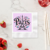 Stadt der Lichter: Bold Paris Typografy Art Serviette (Beispiel)