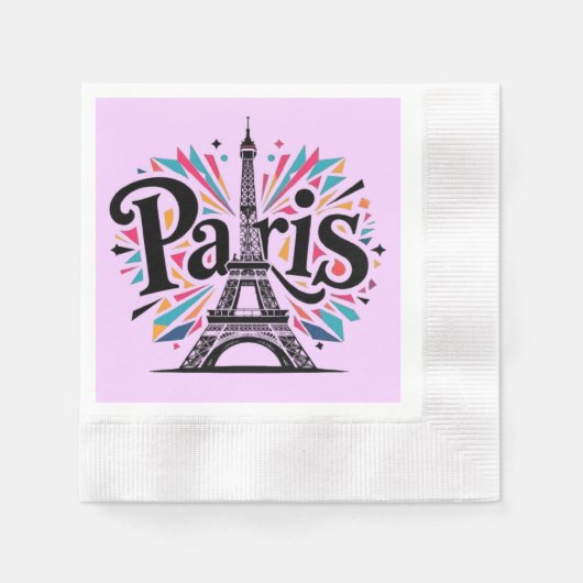 Stadt der Lichter: Bold Paris Typografy Art Serviette (Vorderseite)
