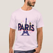 Stadt der Lichter: Bold Paris Typografy Art T-Shirt (Vorderseite)