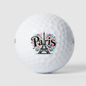 Stadt der Lichter: Fette Pariser Typografie-Kunst Golfball (Vorderseite)