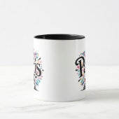 Stadt der Lichter: Fette Pariser Typografie-Kunst Tasse (Zentrum)