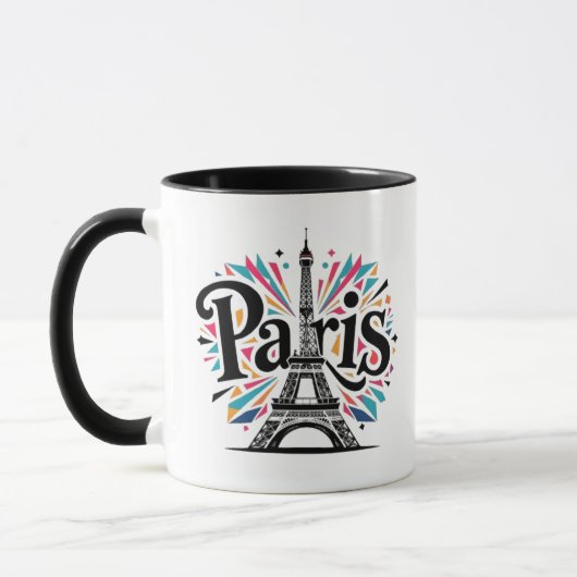 Stadt der Lichter: Fette Pariser Typografie-Kunst Tasse (Links)