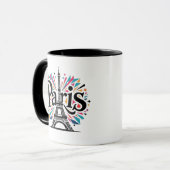 Stadt der Lichter: Fette Pariser Typografie-Kunst Tasse (Vorderseite Links)