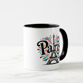Stadt der Lichter: Fette Pariser Typografie-Kunst Tasse (VorderseiteRechts)