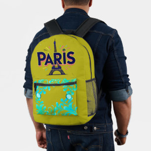 Stadt der Lichter: Kühne Pariser Typografie-Kunst Bedruckter Rucksack