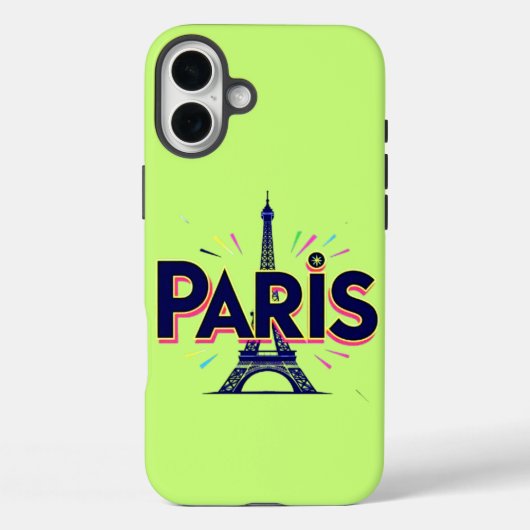 Stadt der Lichter: Kühne Pariser Typografie-Kunst Case-Mate iPhone Hülle (Rückseite)