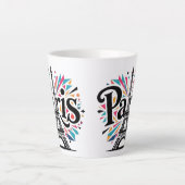 Stadt der Lichter: Kühne Pariser Typografie-Kunst Milchtasse (Vorderseite)