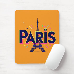 Stadt der Lichter: Kühne Pariser Typografie-Kunst Mousepad