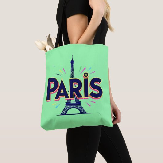 Stadt der Lichter: Kühne Pariser Typografie-Kunst Tasche (Von Nahem)