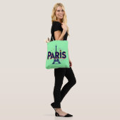 Stadt der Lichter: Kühne Pariser Typografie-Kunst Tasche (Am Model)