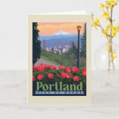 Stadt der Rose | Portland, Oregon Karte (Gelbe Blume)