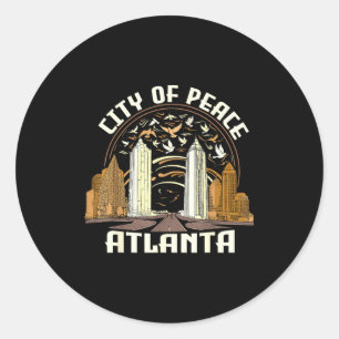 Stadt des Friedens Atlanta Souvenir Männer Frauen Runder Aufkleber