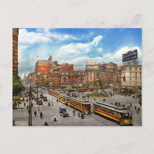 Stadt - Detroit MI - Motorstadt 1917 Postkarte (Vorderseite)