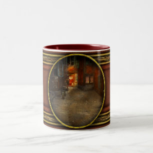 Stadt - Deutschland - An einer Eckstraße 1904 Zweifarbige Tasse
