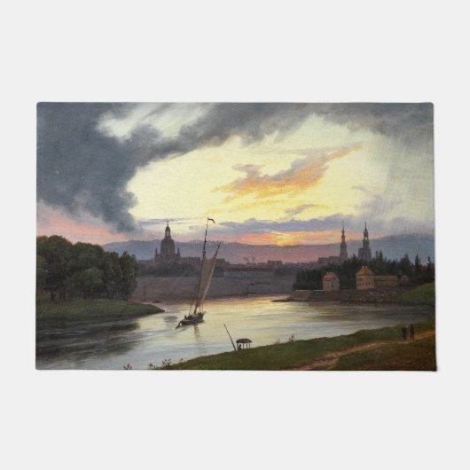 Stadt Dresden bei Sunset (deutsche Landschaft) Fußmatte (Vorderseite)