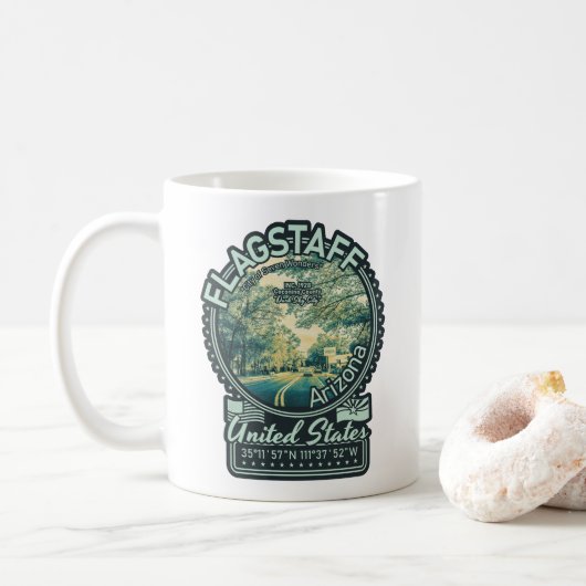 STADT FLAGSTAFF - STAAT ARIZONA KAFFEETASSE (Mit Donut)
