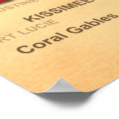 Stadt Florida Staatsstolz Karte Poster (Ecke)