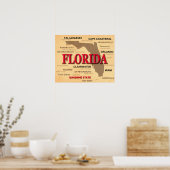 Stadt Florida Staatsstolz Karte Poster (Küche)