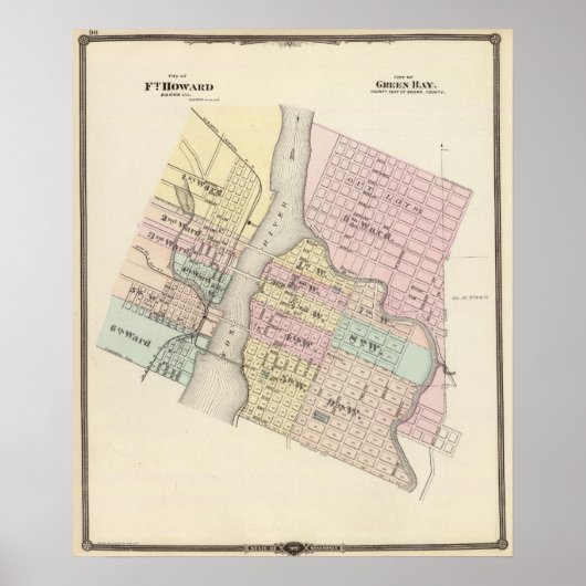 Stadt Ft Howard, Stadt der grünen Bucht Poster (Vorne)