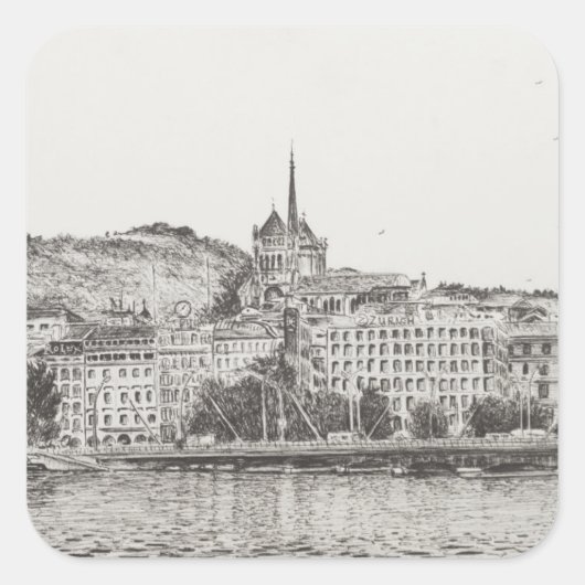 Stadt Genf 2011 Quadratischer Aufkleber (Vorderseite)