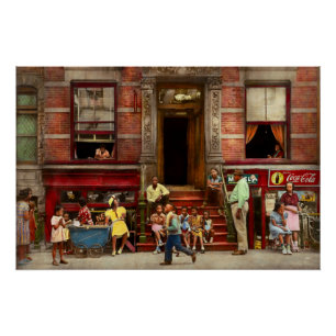 Stadt - Harlem NY - Stoop Leben 1935 Poster