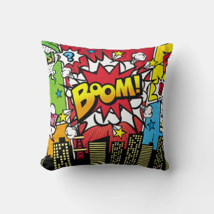 Stadt Hintergrundmaterial mit Comic-Art-Stil Sprec Kissen