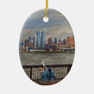 Stadt - Hoboken, NJ - Fischerei - Das gute Leben Keramikornament