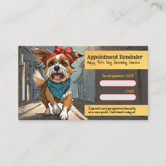 Stadt Hund Artsy Grooming-Termin-Erinnerungskarte Visitenkarte