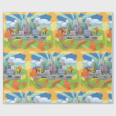 Stadt im Herbst Geschenkpapier (Flach)