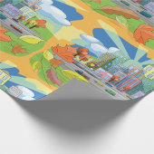 Stadt im Herbst Geschenkpapier