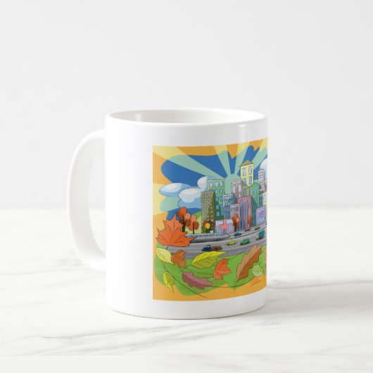 Stadt im Herbst Kaffeetasse (Vorderseite Links)