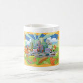 Stadt im Herbst Kaffeetasse (Mittel)