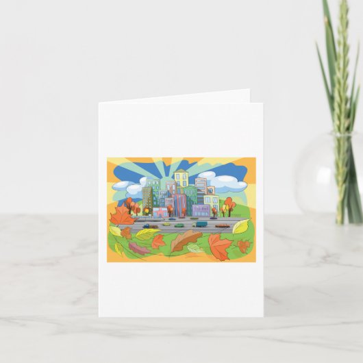 Stadt im Herbst Karte (Vorderseite)