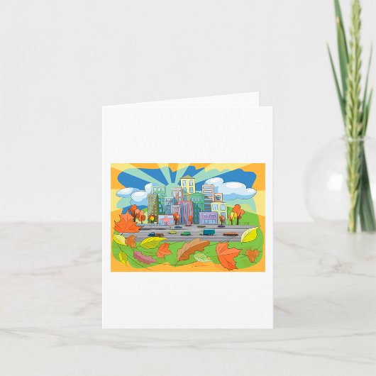 Stadt im Herbst Karte