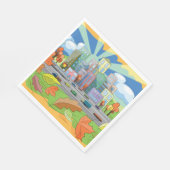 Stadt im Herbst Serviette (Ecke)