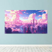 Stadt im Himmel Leinwanddruck (Insitu (Holzboden))
