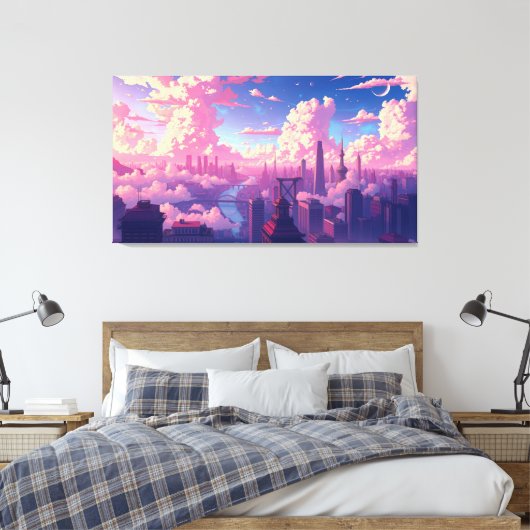 Stadt im Himmel Leinwanddruck (Insitu (Schlafzimmer))