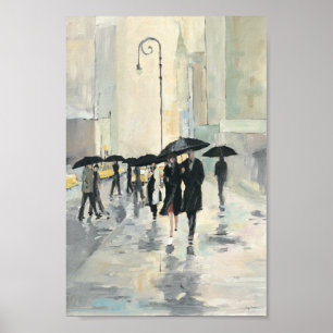 Stadt im Regen Poster