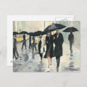 Stadt im Regen Postkarte (Vorne/Hinten)