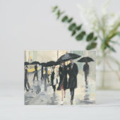 Stadt im Regen Postkarte (Stehend Vorderseite)