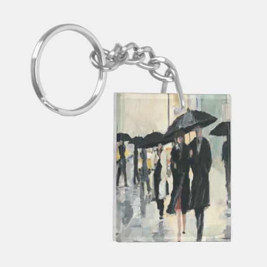 Stadt im Regen Schlüsselanhänger (Vorderseite links)