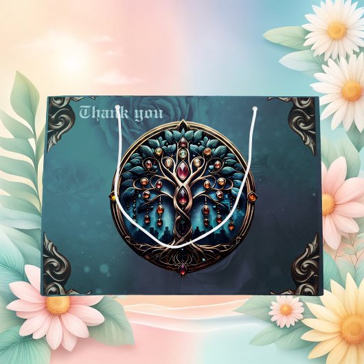 Stadt im Schatten des luxuriösen Baumes des Lebens Große Geschenktüte