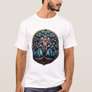 Stadt im Schatten des luxuriösen Baumes des Lebens T-Shirt