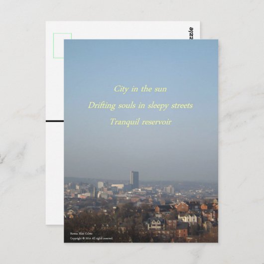 Stadt im Sun Haiku Postkarte (Vorne/Hinten)